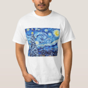 Camiseta Van Gogh - A Noite Estrelada - Arte Branca de Nata