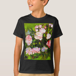 Camiseta Van Gogh ainda vive com rosas rosa