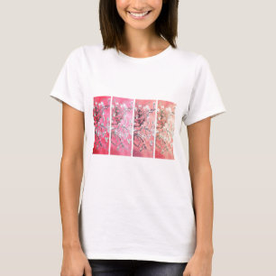 Camiseta Van Gogh Almond Blossoms Rosa Escuro Gradiente de 