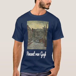 Camiseta Van Gogh Art Backyards de velhas casas em Antuérpi