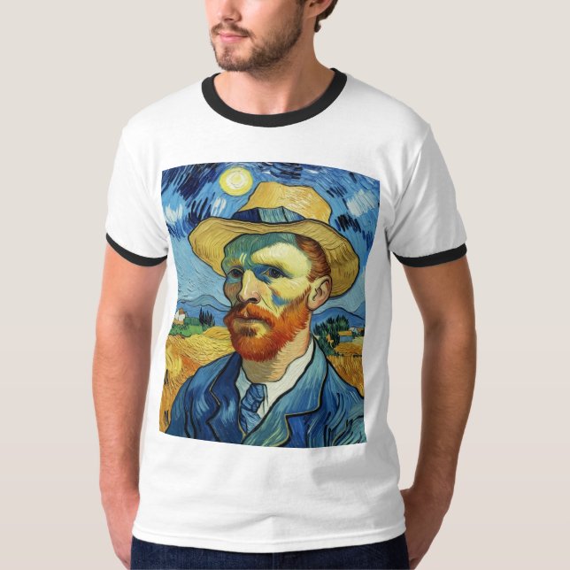 Camiseta Van Gogh "Autoretrato com Chapéu de Palha (Frente)