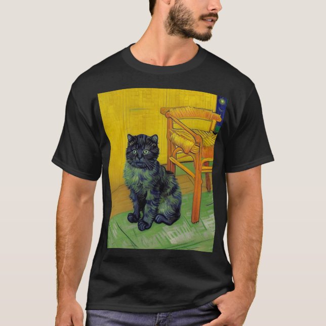Camiseta Van Gogh Black Cat (Frente)