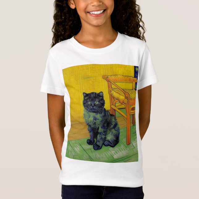 Camiseta Van Gogh Black Cat (Frente)