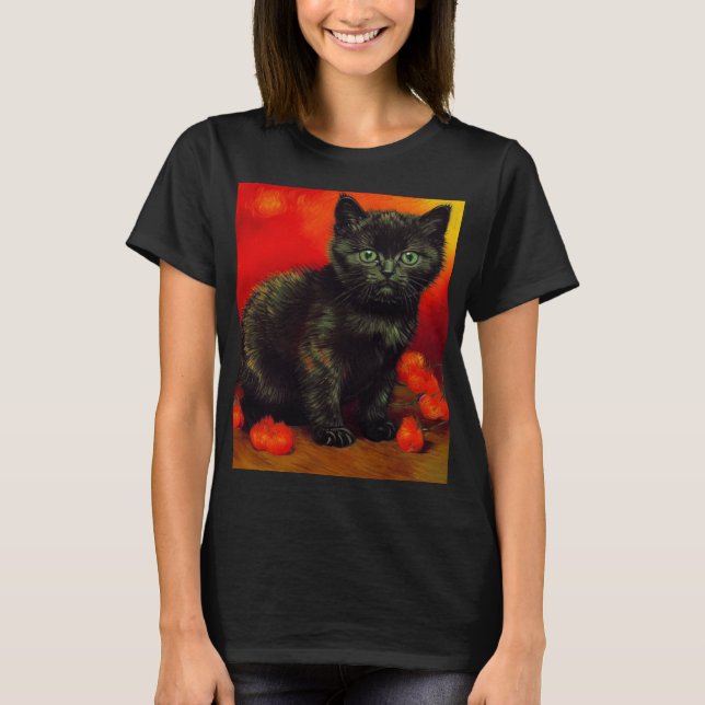 Camiseta Van Gogh Black Kitten (Frente)