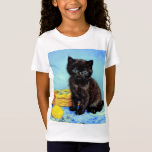 Camiseta Van Gogh Black Kitten com Yarn