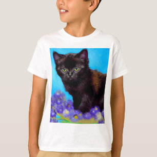 Camiseta Van Gogh Cat e Flores