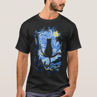 Camiseta Van Gogh Cat Starry Night Van Gogh Cat Lovers fami