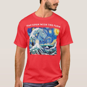 Camiseta Van Gogh com o Fluxo Starry Night e Excelente Wave