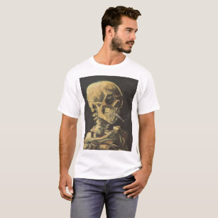 Camiseta VAN GOGH - crânio com cigarro 1885