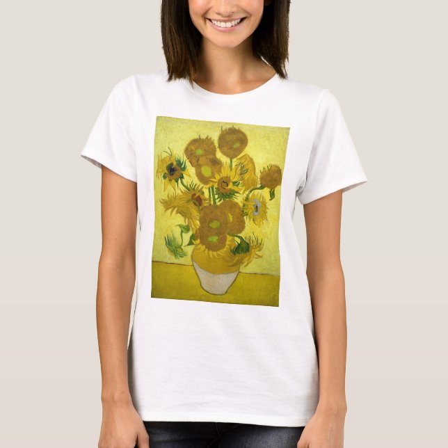 Camiseta Van Gogh - Girassóis, 4ª Versão, Repetição (Frente)
