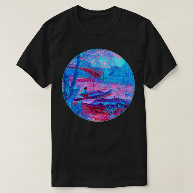Camiseta Van Gogh pescando na Primavera Remi Famosa Arte Vi (Frente do Design)