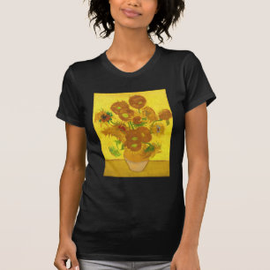 Camiseta Van Gogh Quinze Girassóis Em Uma Arte Bela Vaso