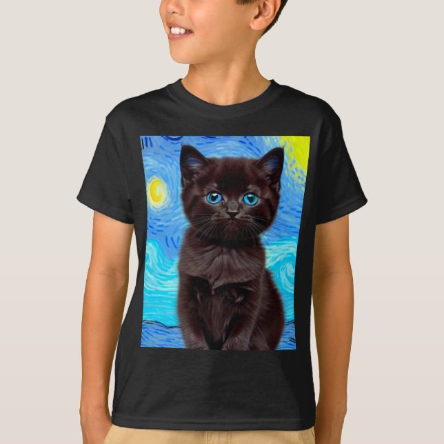 Camiseta Van Gogh Starry Night Black (Frente)