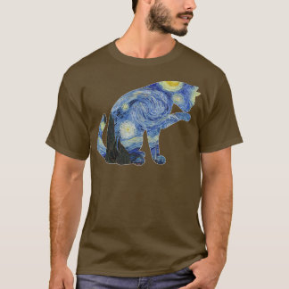 Camiseta Van Gogh Starry Night Cat Art Van Gogh Painting Ae