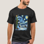 Camiseta Van Gogh Starry Night Christmas Snowman Noite Noit<br><div class="desc">Van Gogh Starry Night Christmas Snowman Snowman Night Xmas</div>