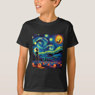 Camiseta Van Gogh Starry Night Man Halloween Fall Pum