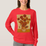 Camiseta Van Gogh Sunflower (F454) Vintage Fine Art<br><div class="desc">Vida Estática: Vase com Quinze Girassóis, Vincent van Gogh, Arles, agosto de 1888. Vase com Doze Girassóis é a quarta versão da segunda série de girassóis de Vincent van Gogh, pintada em Arles em agosto de 1888. Óleo na canvas, 93 x 73 cm. National Gallery, Londres. F 454, JH 1562...</div>