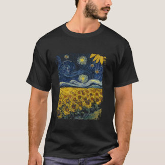 Camiseta Van Gogh Sunflower Vintage Flores Amarelas Art Pai