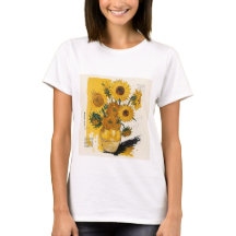 Camiseta Van Gogh Sunflowers Modern Remix