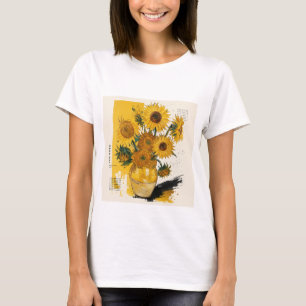 Camiseta Van Gogh Sunflowers Modern Remix