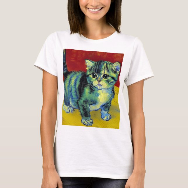 Camiseta Van Gogh Tabby Cat (Frente)