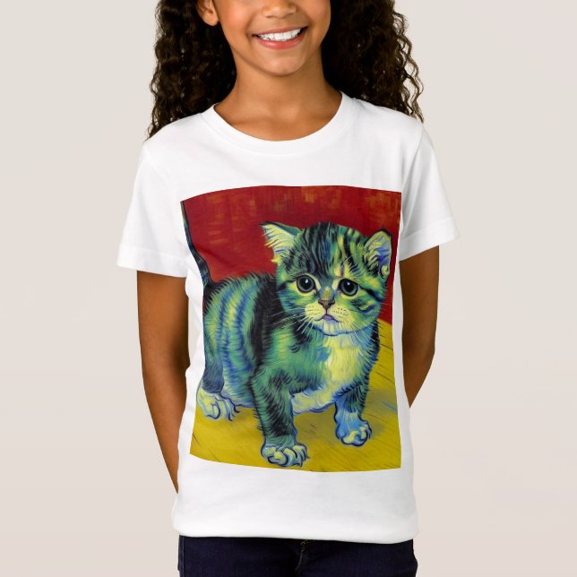 Camiseta Van Gogh Tabby Cat (Frente)