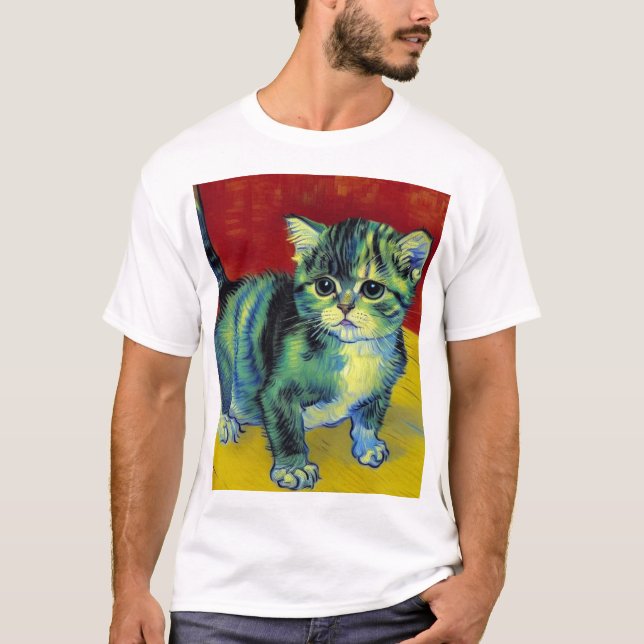 Camiseta Van Gogh Tabby Cat (Frente)
