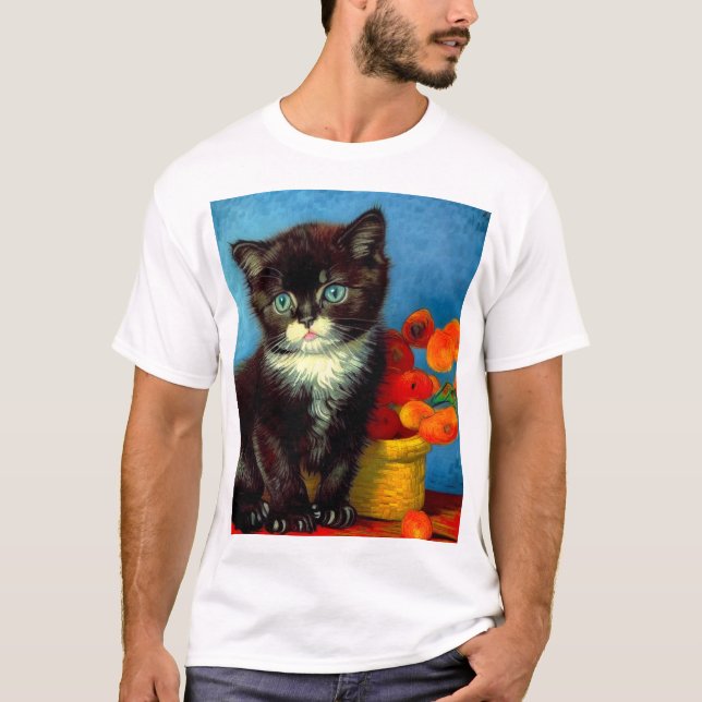 Camiseta Van Gogh Tuxedo Cat (Frente)