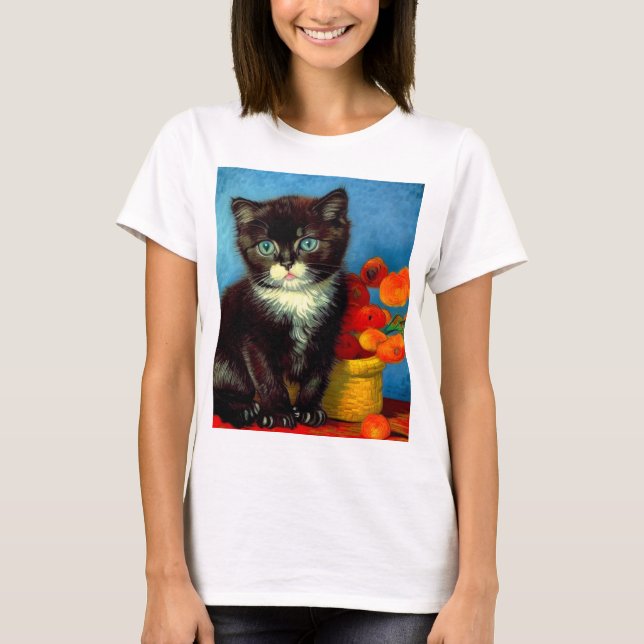 Camiseta Van Gogh Tuxedo Cat (Frente)