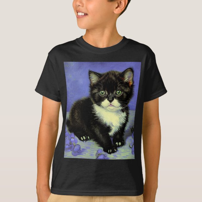 Camiseta Van Gogh Tuxedo Kitten (Frente)