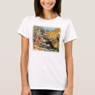 Camiseta Van Gogh - Uma Estrada em Saint-Remy com Figura Fe