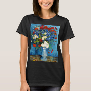 Camiseta Van Gogh Vase com Cornflower e Poppies