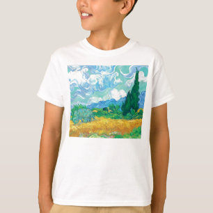 Camiseta Van Gogh Wheatfield com Cyprestes