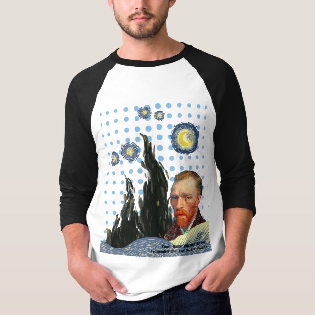 Camiseta  Van Gogh with every star I see, stars face art  (Frente)