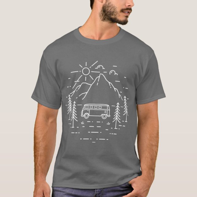 Camiseta Van Life acampando a Nature Vanlife Camper Clothin (Frente)