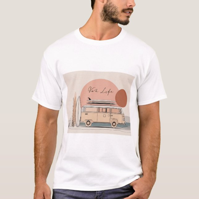 Camiseta Van Life Surf Van – Retro Beach Camper Aesthetic (Frente)