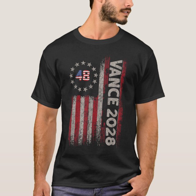 Camiseta Vance 2028 JD Vance Presidente Campanha Eleitoral (Frente)