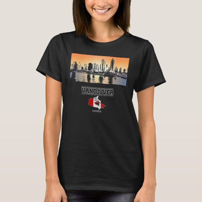 Camiseta vancouver canada Skyline Vacation Souvenir (Frente)