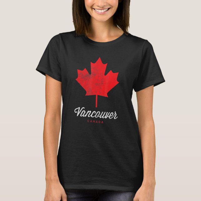 Camiseta Vancouver Classic Vintage Retro Canada Maple Leaf (Frente)