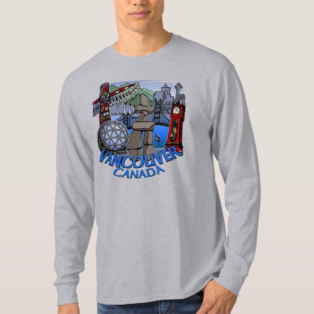 Camiseta Vancouver Souvenir Long Sleeve Shirt Canadá (Frente)