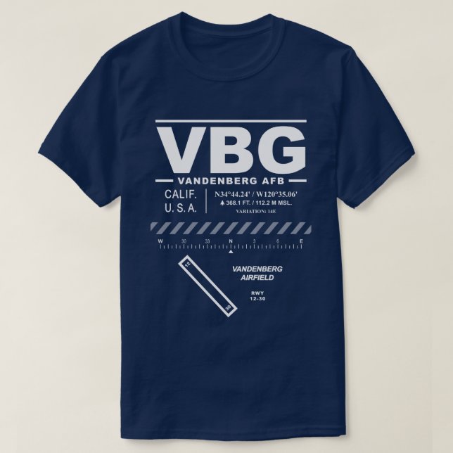 Camiseta Vandenberg Air Force Base VBG T-Shirt (Frente do Design)
