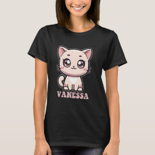 Camiseta Vanessa Cute Kitty Cat Design para Nome das Rapari