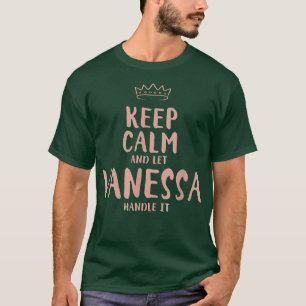 Camiseta Vanessa Mantém Calma Nome Personalizado Amigos Eng