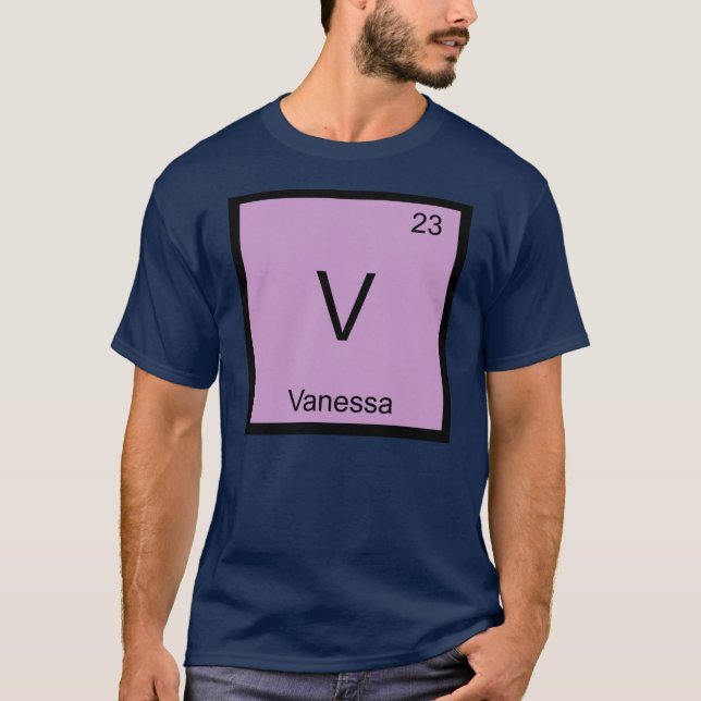 Camiseta Vanessa Name Chemistry Elemento de Mesa Periódica (Frente)