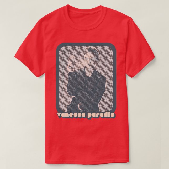 Camiseta Vanessa Paradis Estilo Retro 80s Design Francofile (Frente do Design)