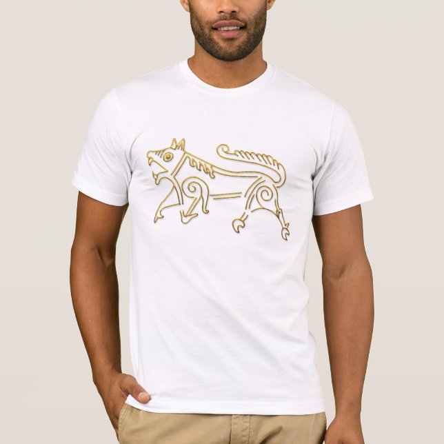Camiseta Vang Runestone-gold esboço T-shirt (Frente)