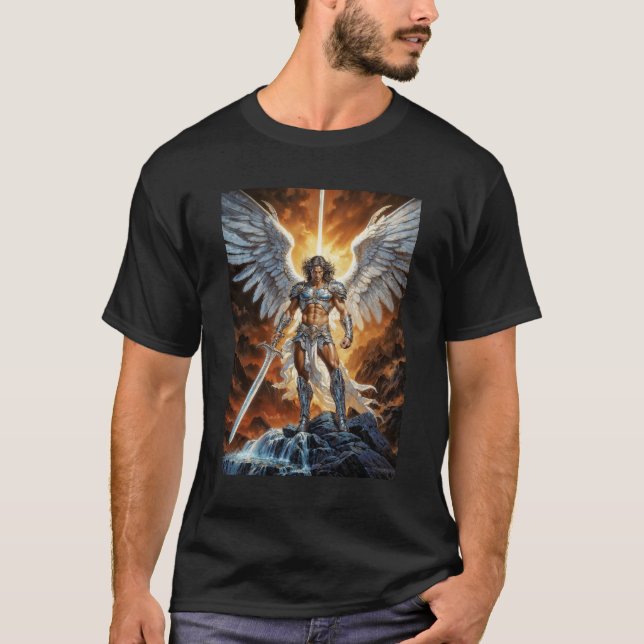 Camiseta Vanguarda Dourada do Céu Arcanjo Miguel (Frente)