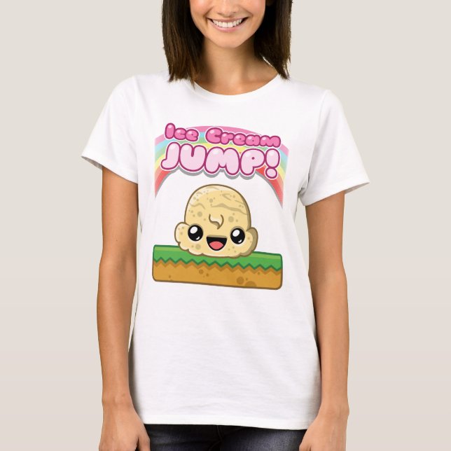 Camiseta Vanilla Scoop with Ice Cream Jump Text (Frente)