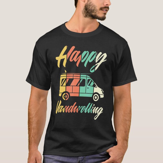 Camiseta Vanlife Happy Vandwelweller - Vintage Vandweller V (Frente)