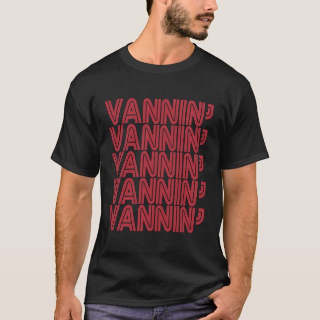 Camiseta Vannin' Retro Red Design (Frente)